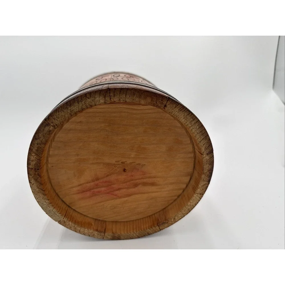 Vintage Handmade Wooden Fire Kindler Bucket Rustic Cabin Fireplace Decor